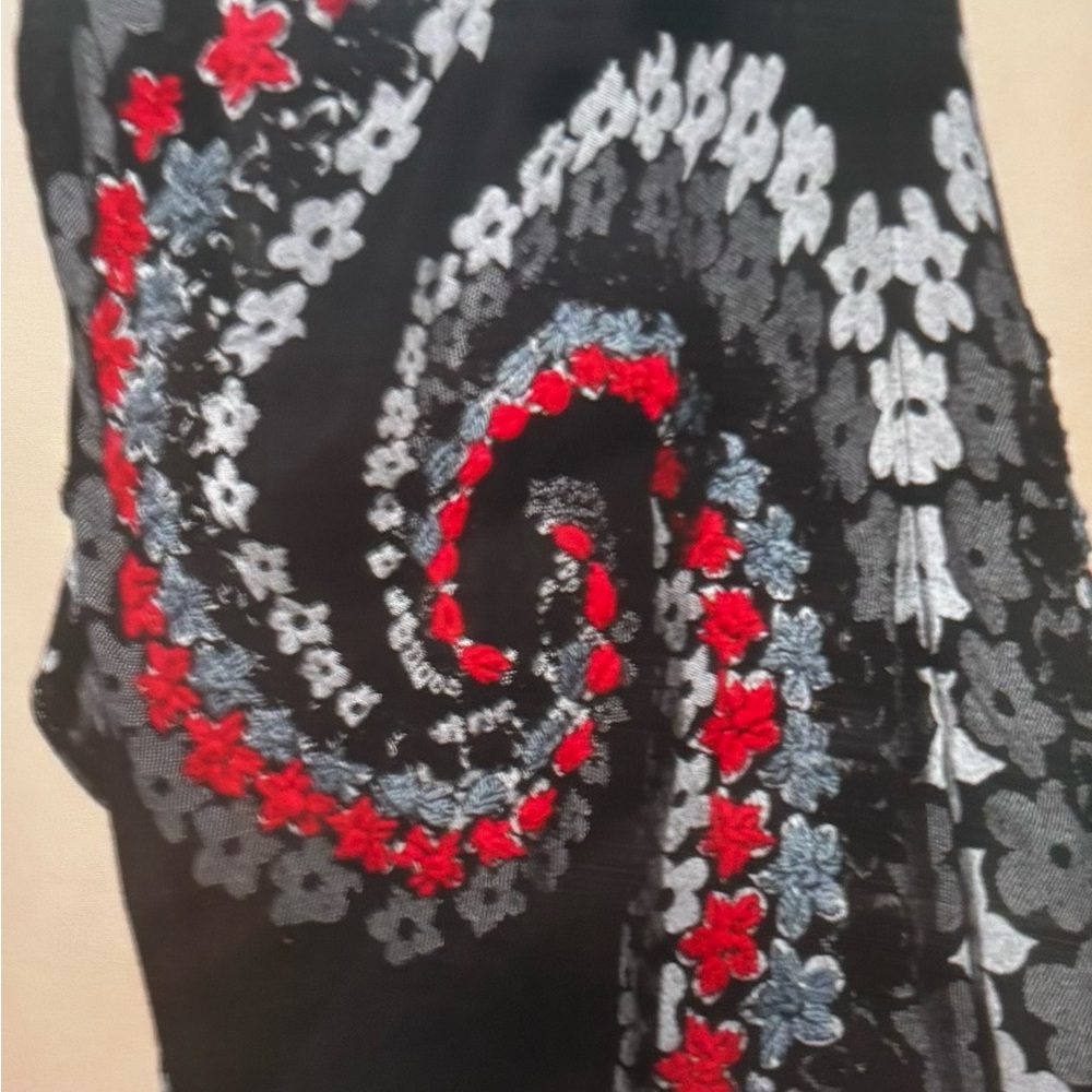 Midnight Rose Embroidered Ruana - Picture 3 of 9
